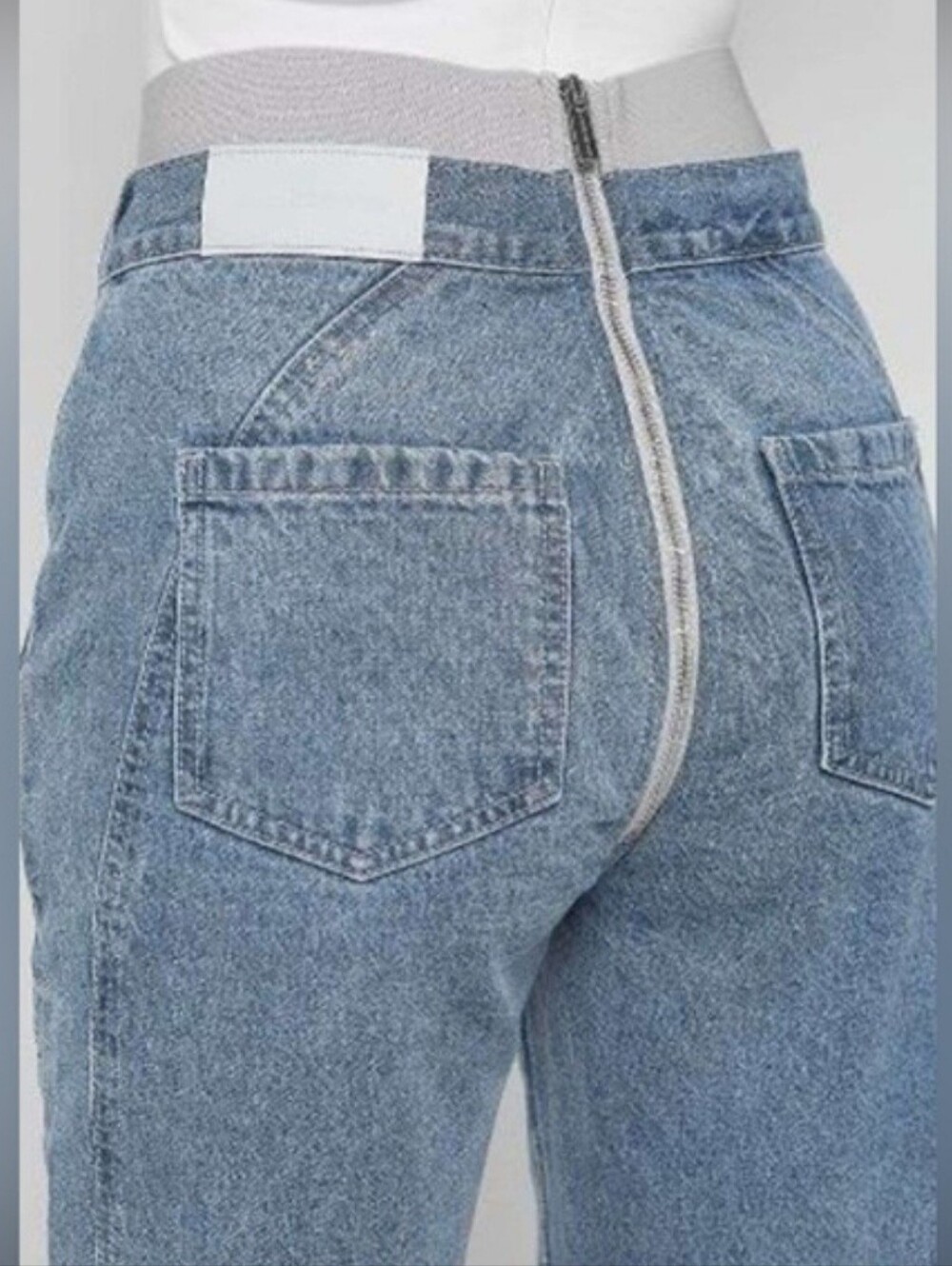 Maniere De Voir Foldover Waistband Cargo Jeans